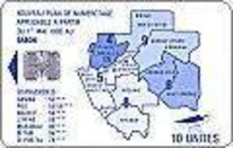 GABON : GAB24 10 SI-7 Map 1er MAI 1993 Blue USED - Gabun