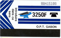 GABON : GAB06 3250 F, Blue ( Slashed Zeroes) USED - Gabon