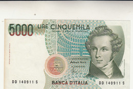 Rep. Italiana - Lire 5000 Vincenzo Bellini - Dec. 04-Gen. 1985 - 5.000 Lire