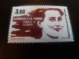 Danielle Casanova (1909-1943) Héros De La Résistance - 3f. - Noir Et Brun-rouge - Neuf Sans Charnière - Année 1983 - - Unused Stamps