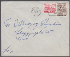 1956. ISLAND. 25 + 75 AUR SPORT On Cover  REYKJAVIK 1956 20-XII.  (Michel 298+) - JF411988 - Cartas & Documentos