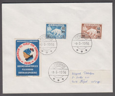 1956. GRØNLAND. Surcharge Complete Set On FDC. EGEDESMINDE -8-3-1956. Polar Bear. Add... (Michel 37-38) - JF411997 - Brieven En Documenten