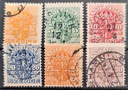 SWEDEN 1910-12 - Canceled - Sc# O29, O31, O33, O35, O36, O37 - Gebruikt