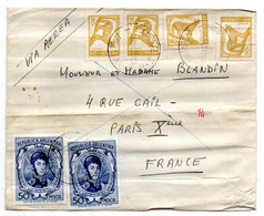 Argentine-1966--Lettre De BUENOS-AIRES  Pour PARIS (France) Composition De Timbres + Cachets - Covers & Documents