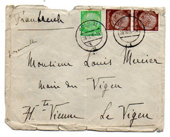 Allemagne-1936--Lettre De Cologne--KOLN  Pour LE VIGEU-87 (France) Composition De Timbres + Cachets - Briefe U. Dokumente