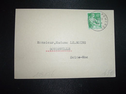 CARTE DE VISITE NIARFEIX Propriétaire De Vignobles TP PAYSANNE 10F OBL.28-3 1960 POMEROL GIRONDE (33) - 1957-1959 Reaper