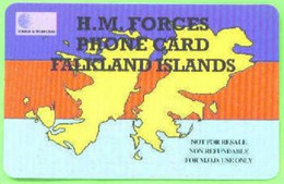 FALKLANDS : FLKA04 20min H.M. FORCES FALKLAND ISLANDS (GREY C+W Logo) USED Exp: 3 MONTHS - Falkland