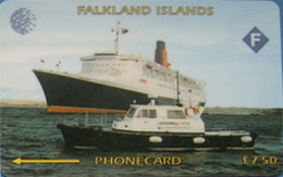 FALKLANDS : 003A L.7.50 Queen Elizabeth Cruiser USED - Islas Malvinas