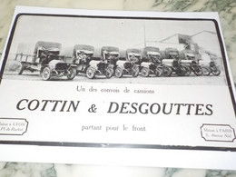 ANCIENNE PUBLICITE CAMION COTTIN-DESGOUTTES 1915 - Camions