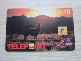 Telepoint Chip Phonecard,Tapirus At Machu Picchu, Used - Perú