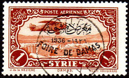 Syrie Obl. N° PA  69 B - Surcharge Foire De Damas Sur 1pi Brun-jaune - Airmail