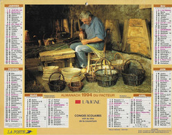 Calendrier ALMANACH Du FACTEUR   (Lavigne)  1994  Département Du Nord - Grand Format : 1991-00
