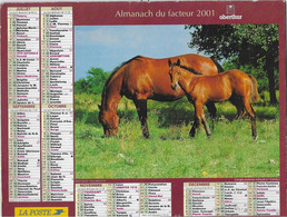Calendrier ALMANACH Du FACTEUR   (Oberthur)  2001 Département Du Nord - Grand Format : 1991-00