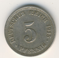 DEUTSCHES REICH 1915 D: 5 Pfennig, KM 11 - 5 Pfennig