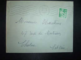 LETTRE TP PAYSANNE 0,10 OBL.MEC. CONTINUE 24-5 1961 PARIS CLIGNANCOURT - 1957-1959 Reaper