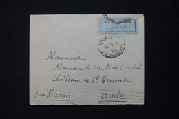 LIBAN - Enveloppe De Beyrouth Pour La France En 1931 Par Avion, Affranchissement Au Verso - L 82995 - Covers & Documents