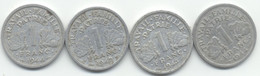 1 FRANC  1942 +1943 +1944 +1944 C FRANCISQUE - 1 Franc