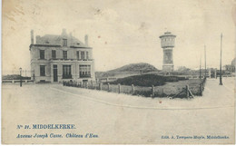 N° 31. MIDDELKERKE : Avenue Joseph Casse - Château D'Eau - TRES RARE CPA - Cachet Poste 1911 - Middelkerke