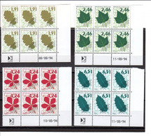 1994 - 4  Blocs De 6 Timbres  : N ° 232 à 235  - Coins Datés - 1990-1999