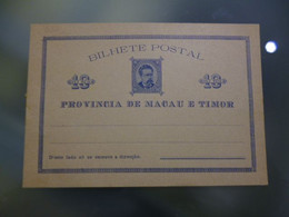 MACAU - BILHETE POSTAL - D.LUIS I - 10RÉIS - Cartas & Documentos