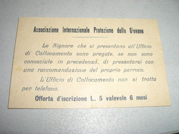 BIGLIETTO ASSOCIAZIONE INTERNAZIONALE PROTEZIONE DELLA GIOVANE - Unclassified