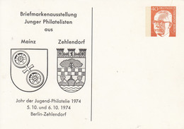 BPP 50/2** Briefmarkenausstellung Junger Philatelisten Aus Mainz -Zehlendorf - Jahre Der Jugend-Philatelie 1974 - Postales Privados - Nuevos