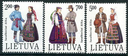 LITHUANIA 1992 Regional Costumes I  MNH / **.  Michel 508-10 - Lituania