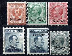 Z2264 ITALIA ISOLE DELL'EGEO NISIRO 1912-22 Sassone 1-4, 8, 10, MH*, Val. Cat. Sassone: € 160, Ottime Condizioni - Egeo (Nisiro)