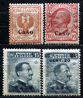 Z2272 ITALIA ISOLE DELL'EGEO CASO 1912-16 Sassone 1, 3, 4, 8 MH*, Val. Cat. Sassone: € 94, Ottime Condizioni - Aegean (Caso)