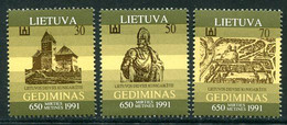 LITHUANIA 1991 Gediminas Anniversary MNH / **.  Michel 486-88 - Litouwen