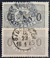 SWEDEN 1881/96 - Canceled - Sc# O14, O14a - Official 4o - Oficiales