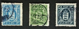 1914/23 Tjenestefrimaerker / Dienstmarken Wz.2 Kreuze / IV  Kors Mi./AFA  13, 17, 19 - Dienstmarken