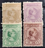 SURINAME 1892/93 - MLH - Sc# 25, 26, 28, 30 - Suriname