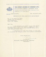 VP COURRIER 1956 (V2030) THE LONDON CHAMBER OF COMMERCE (1 Vue) 69 Cannon Street LONDON - Lebensmittel