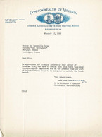 VP COURRIER 1952 (V2030) COMMONWEALTH OF VIRGINIA (1 Vue) Virginia Alcoholic Beverage Control Board - RICHMOND (II) VA - Lebensmittel