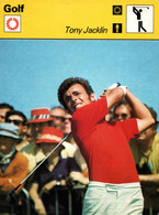 Fiche Sports: Golf - Tony Jacklin, Joueur Britannique - L'art D'accompagner La Balle - Vainqueur Masters 1967 - Deportes