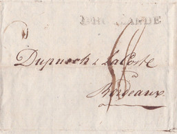 1798 - Marque Postale D'HOLLANDE Sur Lettre Pliée Avec Corresp En Français De 2 P D' AMSTERDAM Vers BORDEAUX, France - ...-1852 Voorlopers