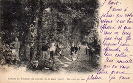 75 - PARIS - Patronage OLIER - Colonie De Vacances Du Quartier De La Gare (1908) - Un Coin Du Parc - Parks, Gardens