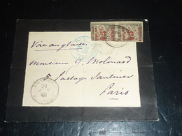 LETTRE DE MARTINIQUE POUR PARIS 1891 - 15c SUR 20c NOIR En PAIRE - OBLITEREE MORNE ROUGE MARTINQUE 20/06/1891.....(CS) - Lettres & Documents