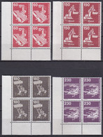 BRD, 1978 Nr. 990-994 ** Komplette Ausgabe Industrie Und Technik (II) 4 Viererblöcke Vom Eckrand Unten Links - Neufs
