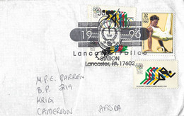 USA 1996 Lancaster Pennsylvania Police Olympics Special Handstamp Cover To Cameroon - Politie En Rijkswacht