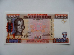 UNC Banknote Guinea 1000 Francs 1998 P-37 Transport Mask  Drum Musical Instrument - Guinée