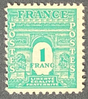 FRA0624MNH - Gouvernement Provisoire - Arc De Triomphe De L'Étoile - 1 F MNH Stamp - 1944 - France YT 624 - 1944-45 Triomfboog