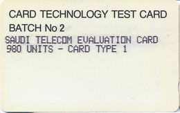 SAUDIARAB : SAUO10 980u Card Type 1 Test Card USED - Saudi Arabia