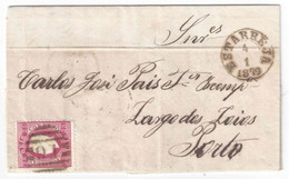 Portugal Lettre De Estarreja 4 Janvier 1879 A PORTO Poinçon Nominatif ESTARREJA 25 Reis D. LUIS #40 Mundifil - Covers & Documents
