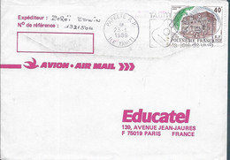 Tahiti - 1989 COVER PAPEETE   TO PARIS - 22620 - Tahití