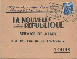 LETTRE OBLITERATION DAGUIN- VISITEZ CHEVERNY CHATEAU TAPISSERIES -LOIR ET CHER  -ANNEE 1954- - Mechanical Postmarks (Other)