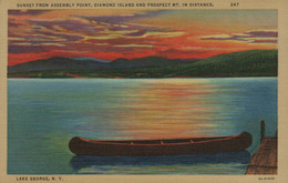 Sunset From Assembly Point, Diamond Island And Prospect Mt. In  Distance, Lake George - Lake George