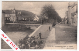 29- Finistére - Quimper -  Laveuses Sur L' Odet- Le Theâtre 1913 - Quimper