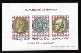 Monaco. Bloc Feuillet N°66a** Non Dentelé (Musée Des Timbres Et Monnaies)cote 220€ - Errors And Oddities